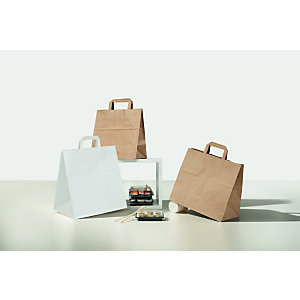 Shopper in carta riciclata, 27+17 x 29 cm, Bianco