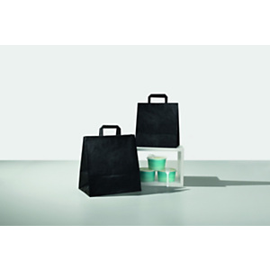 Shopper in carta riciclata, 27+17 x 29 cm, Nero Shopper in carta riciclata, 27+17 x 29 cm, Nero