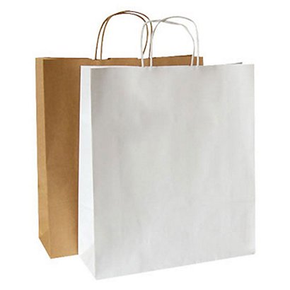 Shoppers - Colore bianco - F.to cm 24 x 10 x 31 (confezione 25 pezzi) - 1