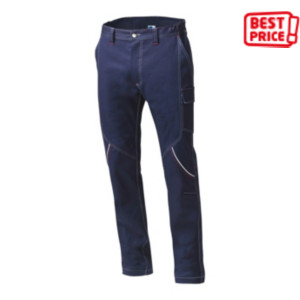 SIGGI GROUP Pantalone tecnico Boston in tessuto elasticizzato, Taglia S, Blu
