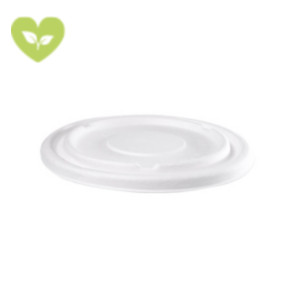 SIGNORBIO Coperchio monouso per piatto fondo da 950 ml, Polpa di cellulosa, Biodegradabile e Compostabile, Ø 21 cm, Bianco (confezione 500 pezzi)