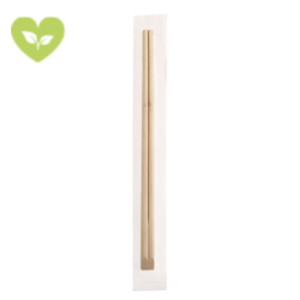 SIGNORBIO Coppia bacchette in bambù, 21 cm, Imbustate singolarmente, Naturale (confezione 100 pezzi)