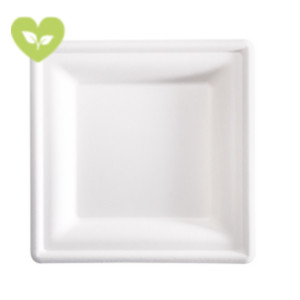 SIGNORBIO Piatto quadrato monouso, Polpa di cellulosa, Biodegradabile e Compostabile, 16 x 16 cm, 10 g, Bianco (confezione 1.350 pezzi) SIGNORBIO Piatto quadrato monouso, Polpa di cellulosa, Biodegradabile e Compostabile, 16 x 16 cm, 10 g, Bianco (confezione 1.350 pezzi)