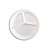 SIGNORBIO Piatto tondo monouso a 3 scomparti, Polpa di cellulosa, Biodegradabile e Compostabile, Ø 26 cm, 20 g, Bianco (confezione 125 pezzi) - 1