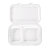 SIGNORBIO Scatola Lunchbox monouso 2 scomparti, Polpa di cellulosa, Biodegradabile e Compostabile, Capacità 1.000 ml, 15 x 23 x 8 cm, Bianco (confezione 200 pezzi) - 2