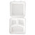 SIGNORBIO Scatola Lunchbox monouso 3 scomparti, Polpa di cellulosa, Biodegradabile e Compostabile, Capacità 1.200 ml, 23 x 23 x 7,5 cm, Bianco (confezione 50 pezzi) - 2