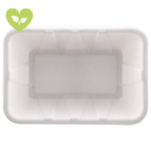 SIGNORBIO Vaschetta monouso porta patatine, Polpa di cellulosa, Biodegradabile e Compostabile, 14,5 x 9,5 x 5 cm, Bianco (confezione 125 pezzi)