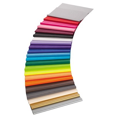 Silkepapir i 19 forskellige farver