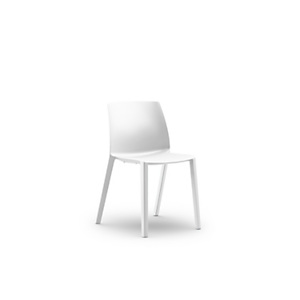 Silla de exterior Olga, polipropileno monoblock, color blanco