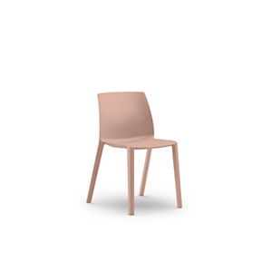 Silla de exterior Olga, polipropileno monoblock, color rosa