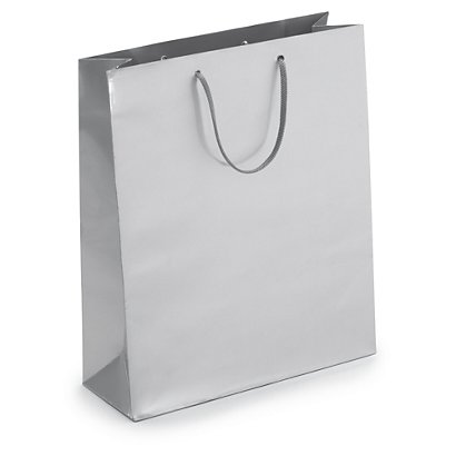 Silver gloss laminated custom printed bags - 250x300x90mm - 1 colour, 1 side