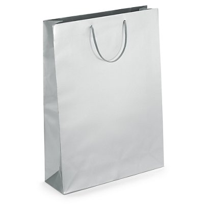 Silver gloss laminated custom printed bags - 320x440x100mm - 1 colour, 1 side