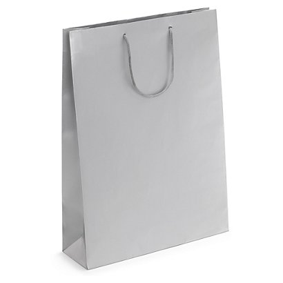Silver matt laminated custom printed bags - 520x420x100mm - 2 colours, 1 side