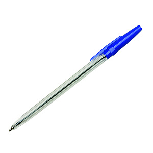 Simply Bolígrafo de punta de bola, punta mediana de 0,7 mm, cuerpo de plástico translúcido, tinta azul Simply Bolígrafo de punta de bola, punta mediana de 0,7 mm, cuerpo de plástico translúcido, tinta azul