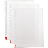 Simply Funda perforada, A4, polipropileno de 40 micras, 11 orificios, rugosa, transparente con bandas blancas Simply Funda perforada, A4, polipropileno de 40 micras, 11 orificios, rugosa, transparente con bandas blancas