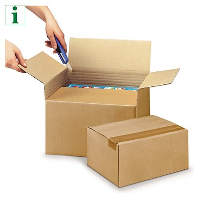 Single wall adjustable cardboard boxes with crash lock base - 1