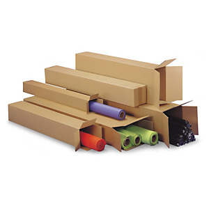 Long cardboard boxes are ideal for rolled goods