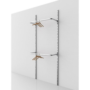 Sistema cavettato Canalina con doppia barra appenderia, 93,5 x 38 x 240 cm, Metallo cromato Sistema cavettato Canalina con doppia barra appenderia, 93,5 x 38 x 240 cm, Metallo cromato
