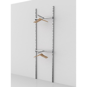 Sistema cavettato Canalina con doppia traversa e doppio braccio espositivo dritto, 63,5 x 50 x 240 cm, Metallo cromato Sistema cavettato Canalina con doppia traversa e doppio braccio espositivo dritto, 63,5 x 50 x 240 cm, Metallo cromato