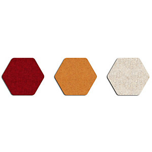 Sistema fonoassorbente e decorativo a moduli esagonali Wallcovering, Lato 20 cm, Rosso (kit 9 moduli)