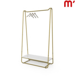 Sistema a scaffale Gold con ripiano in legno bianco, 104,5 x 42,5 x 183 cm, Metallo verniciato/Legno, Oro/Bianco Sistema a scaffale Gold con ripiano in legno bianco, 104,5 x 42,5 x 183 cm, Metallo verniciato/Legno, Oro/Bianco