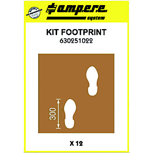 Sjablonen vloermarkering Ampere voetafdrukken, set van 12