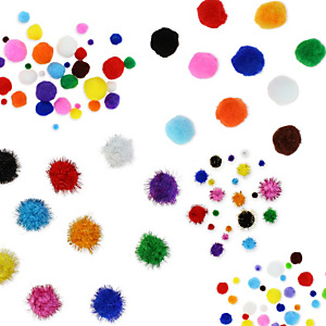 Smart Pom Pom, colores y tamaños, surtidos, pack de 100 Smart Pom Pom, colores y tamaños, surtidos, pack de 100