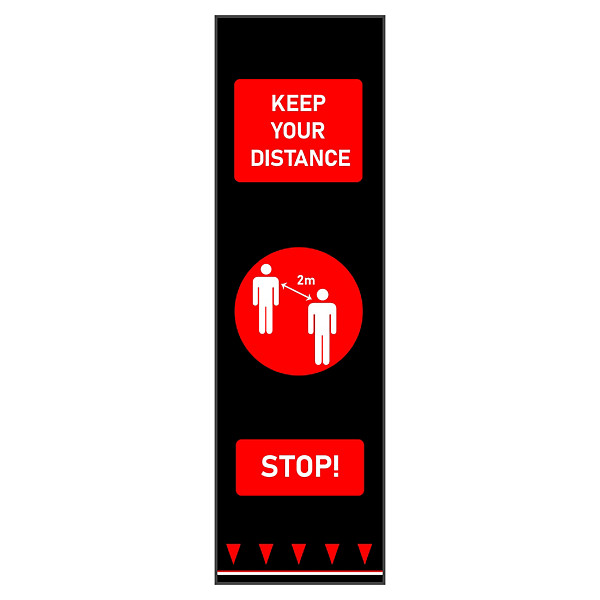 Social Distancing Floor Mats, footprints, red - 1