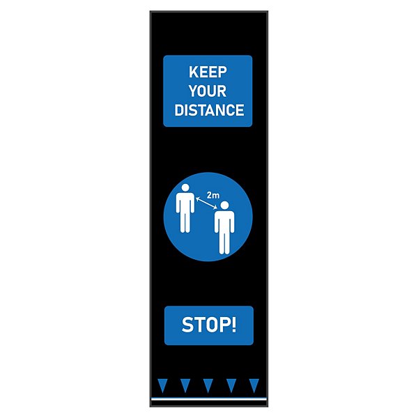 Social Distancing Floor Mats, people, blue - 2