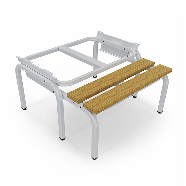 Socle banc escamotable pour vestiaire monobloc L 120 cm - 1