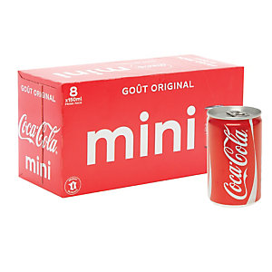 Soda Coca-Cola, pack 8 canettes 15 cl