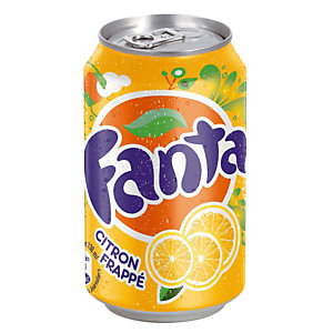 Soda Fanta Citron Frappé, en canette, lot de 24 x 33 cl