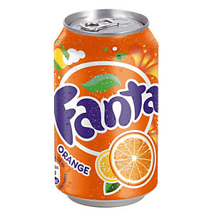 Soda Fanta Orange, en canette, lot de 24 x 33 cl