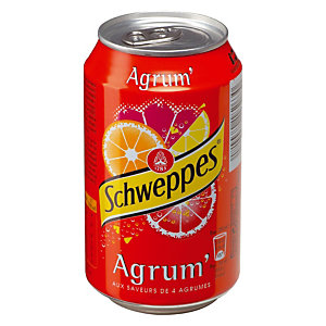 Soda Schweppes Agrum', en canette, lot de 24 x 33 cl