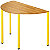 SODEMATUB Dominos Mesa modular semicircular, 120 (Ø) cm, teca / patas amarillas - 2