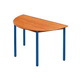 SODEMATUB Dominos Mesa modular semicircular, 120 (Ø) cm, teca / patas azules SODEMATUB Dominos Mesa modular semicircular, 120 (Ø) cm, teca / patas azules
