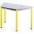 SODEMATUB Dominos Mesa modular trapezoidal, 120 x 60 x 50 cm, gris / patas amarillas - 2