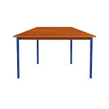 SODEMATUB Dominos Mesa modular trapezoidal, 120 x 60 x 50 cm, teca / patas azules SODEMATUB Dominos Mesa modular trapezoidal, 120 x 60 x 50 cm, teca / patas azules