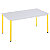 SODEMATUB Polivalente Mesa rectangular, 120 x 60 cm, gris / patas amarillas - 1