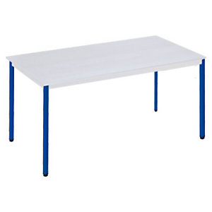 SODEMATUB Polivalente Mesa rectangular, 120 x 60 cm, gris / patas azules