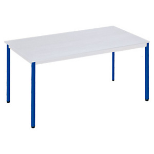 SODEMATUB Polivalente Mesa rectangular, 140 x 70 cm, gris / patas azules SODEMATUB Polivalente Mesa rectangular, 140 x 70 cm, gris / patas azules