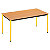 SODEMATUB Polivalente Mesa rectangular, 140 x 70 cm, haya / patas amarillas - 1