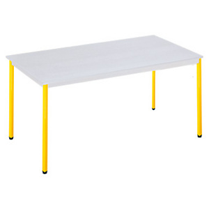 SODEMATUB Polivalente Mesa rectangular, 160 x 80 cm, gris / patas amarillas SODEMATUB Polivalente Mesa rectangular, 160 x 80 cm, gris / patas amarillas