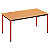 SODEMATUB Polivalente Mesa rectangular, 160 x 80 cm, haya / patas rojas - 1