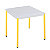 SODEMATUB Polivalente Mesa rectangular, 70 x 60 cm, gris / patas amarillas - 1