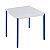 SODEMATUB Polivalente Mesa rectangular, 70 x 60 cm, gris / patas azules - 1