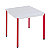 SODEMATUB Polivalente Mesa rectangular, 70 x 60 cm, gris / patas rojas - 1