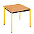 SODEMATUB Polivalente Mesa rectangular, 70 x 60 cm, haya / patas amarillas - 1
