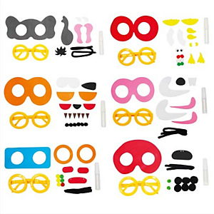SODERTEX Kit de 24 Lunettes en mousse EVA lapin, éléphant, tigre, poisson, coccinelle, robot, 15/20x15cm SODERTEX Kit de 24 Lunettes en mousse EVA lapin, éléphant, tigre, poisson, coccinelle, robot, 15/20x15cm