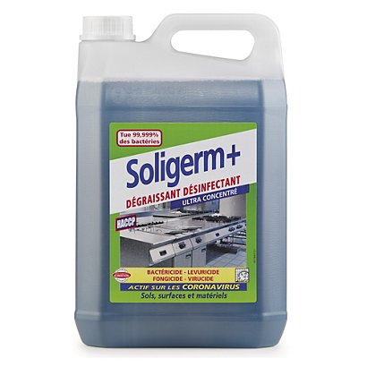 Soligerm+ Nettoyant dégraissant désinfectant – Parfum neutre – Bidon 5 L